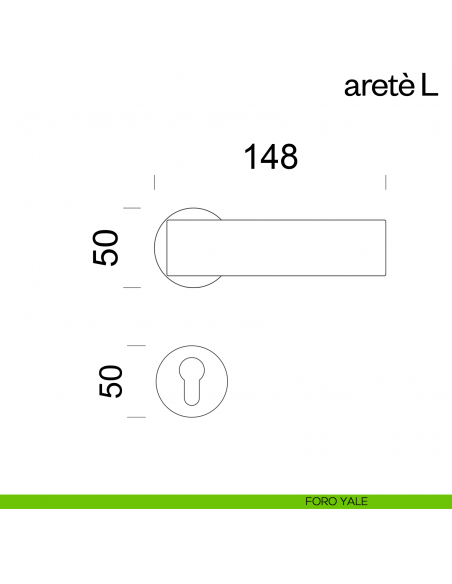 Maniglia per porta Aretè/L dnd by Martinelli foro yale