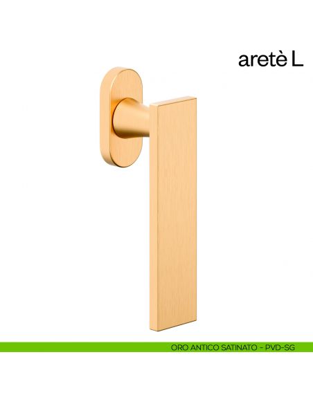 Maniglia per finestra martellina DK Aretè L dnd PVD oro antico satinato