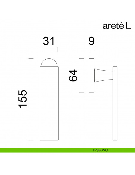 Maniglia per finestra martellina DK Aretè L dnd disegno
