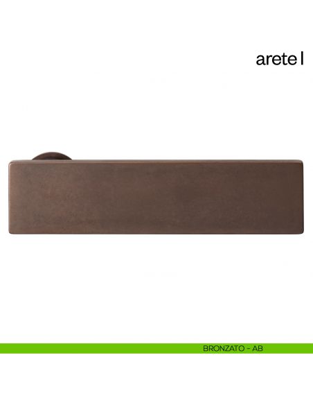 Maniglia per porta Arete L dnd Handles con rosetta minimale BRONZATO