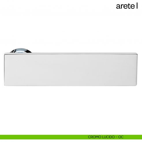 Maniglia per porta Arete L dnd Handles con rosetta minimale cromo lucido