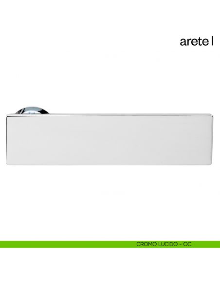 Maniglia per porta Arete L dnd Handles con rosetta minimale cromo lucido
