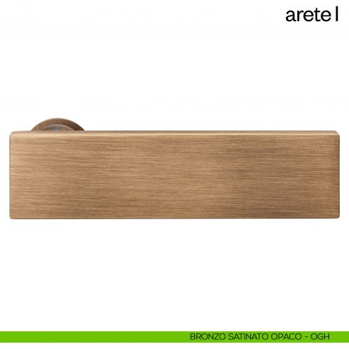 Maniglia per porta Arete L dnd Handles con rosetta minimale bronzo satinato opaco