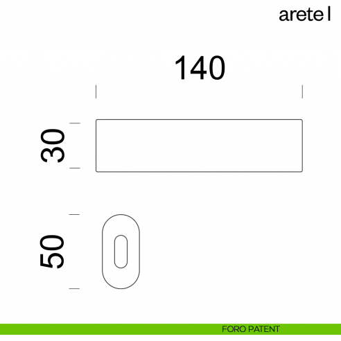 Maniglia per porta Arete L dnd Handles con rosetta minimale foro patent