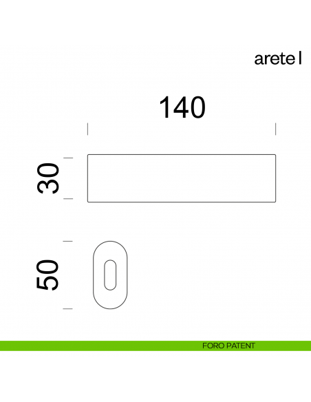 Maniglia per porta Arete L dnd Handles con rosetta minimale foro patent