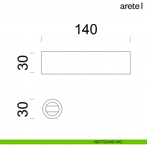 Maniglia per porta Arete L dnd Handles con rosetta minimale nottolino wc