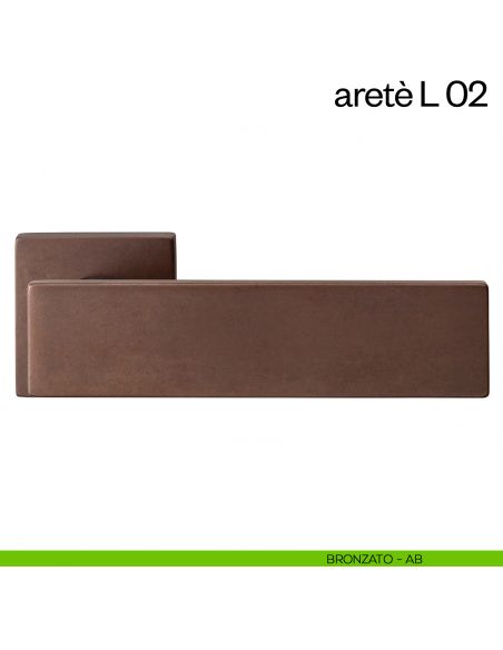 Maniglia per porta Aretè/L 02 dnd handles bronzato