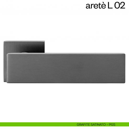 Maniglia per porta Aretè/L 02 dnd handles PVD grafite satinato