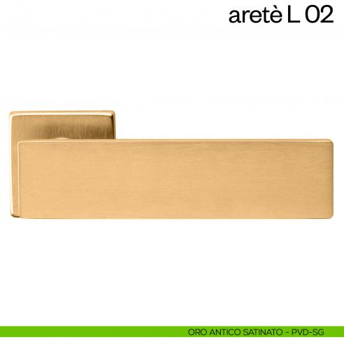 Maniglia per porta Aretè/L 02 dnd handles PVD oro antico satinato
