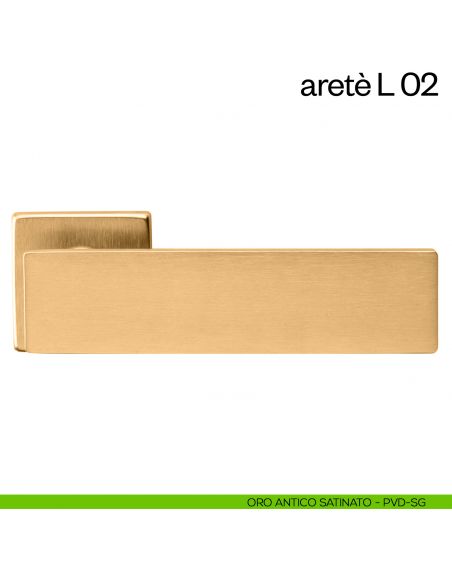 Maniglia per porta Aretè/L 02 dnd handles PVD oro antico satinato