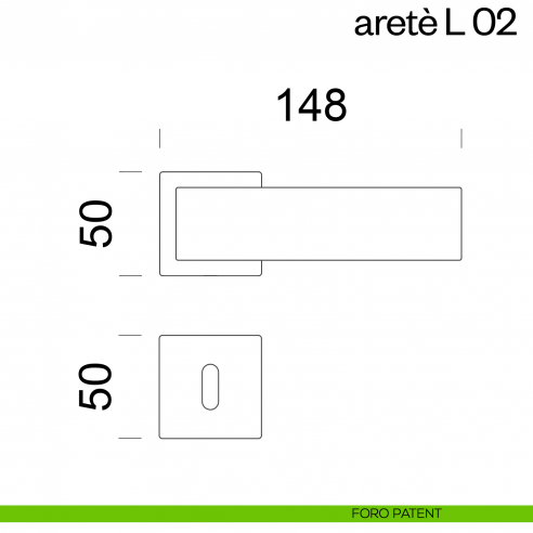 Maniglia per porta Aretè/L 02 dnd handles foro patent