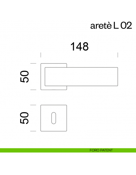 Maniglia per porta Aretè/L 02 dnd handles foro patent