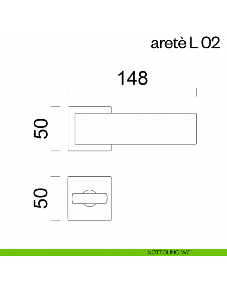 Maniglia per porta Aretè/L 02 dnd handles nottolino wc