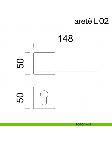 Maniglia per porta Aretè/L 02 dnd handles foro yale