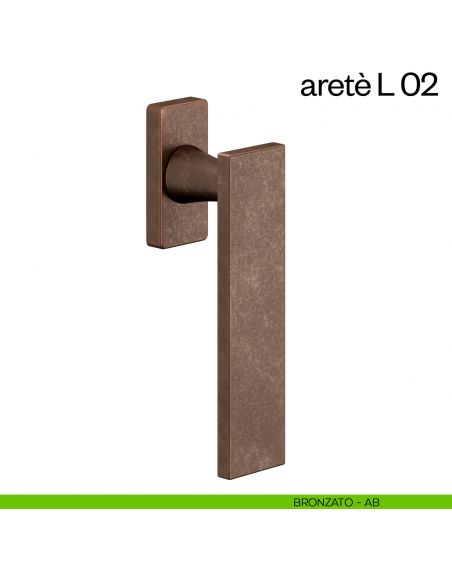 Maniglia per finestra martellina DK Aretè L 02 dnd bronzato