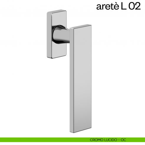 Maniglia per finestra martellina DK Aretè L 02 dnd cromo lucido