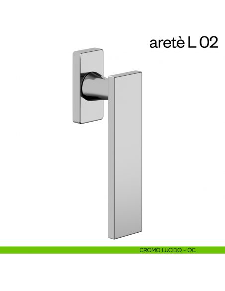 Maniglia per finestra martellina DK Aretè L 02 dnd cromo lucido
