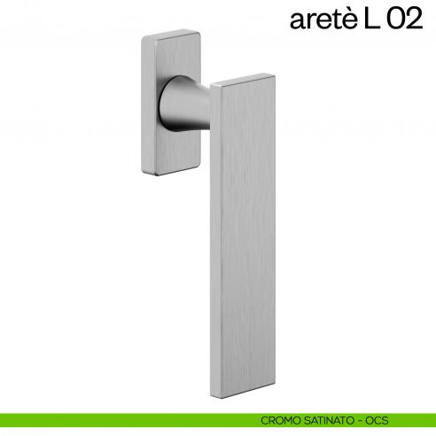 Maniglia per finestra martellina DK Aretè L 02 dnd cromo satinato