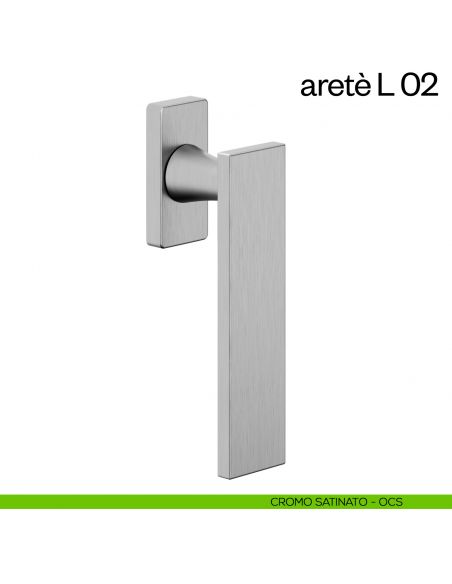 Maniglia per finestra martellina DK Aretè L 02 dnd cromo satinato