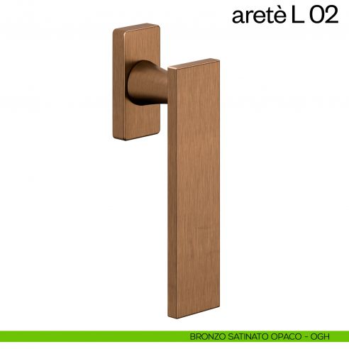 Maniglia per finestra martellina DK Aretè L 02 dnd bronzo satinato opaco