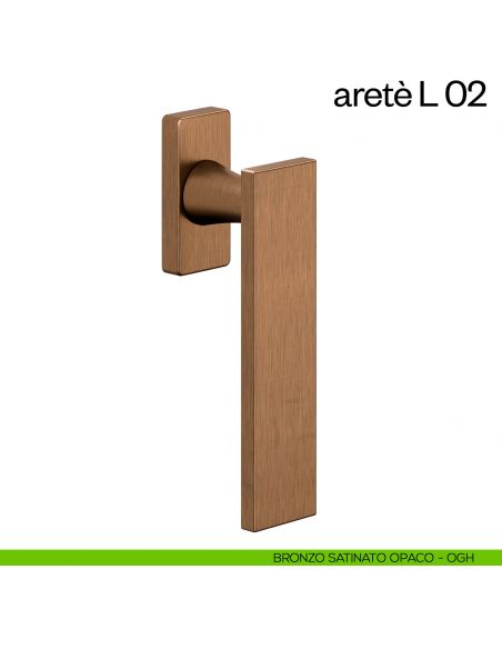 Maniglia per finestra martellina DK Aretè L 02 dnd bronzo satinato opaco