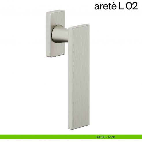 Maniglia per finestra martellina DK Aretè L 02 dnd PVD inox
