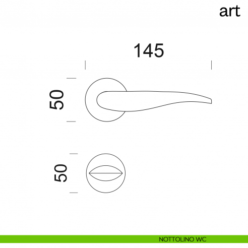 Maniglia per porta Art dnd Handles nottolino wc