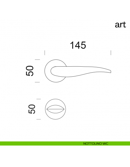 Maniglia per porta Art dnd Handles nottolino wc