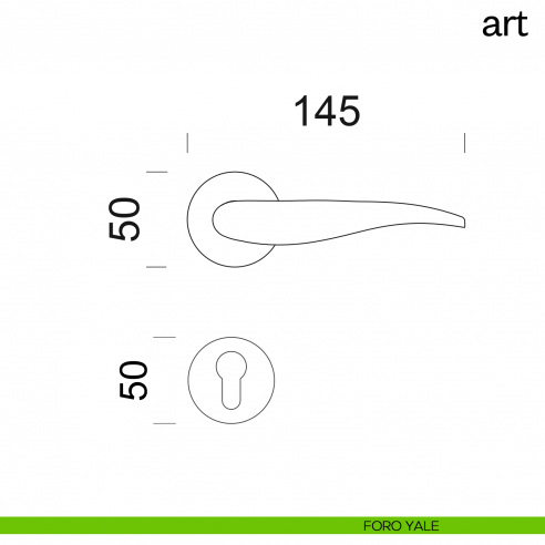 Maniglia per porta Art dnd Handles foro yale