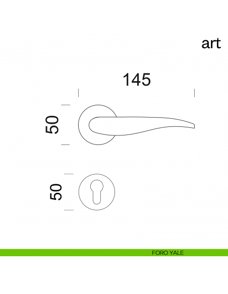 Maniglia per porta Art dnd Handles foro yale