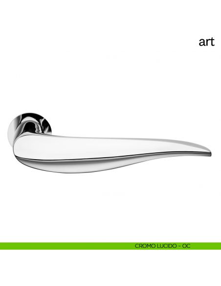 Maniglia per porta Art dnd Handles con rosetta minimale cromo lucido