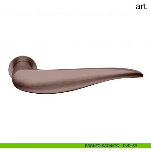 Maniglia per porta Art dnd Handles con rosetta minimale bronzo satinato