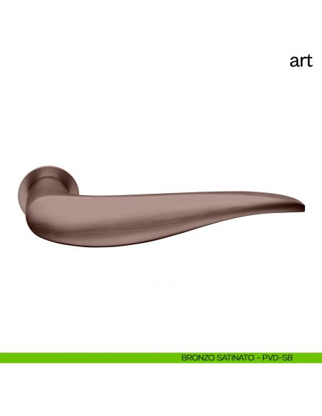 Maniglia per porta Art dnd Handles con rosetta minimale bronzo satinato