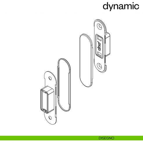 Sistema magnetico per porte a battente Dynamic dnd - disegno