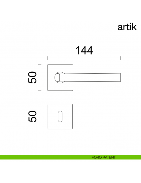 Maniglia per porta Artik dnd handles foro patent
