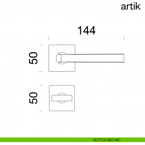 Maniglia per porta Artik dnd handles nottolino wc