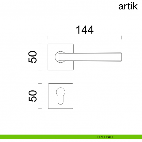 Maniglia per porta Artik dnd handles foro yale
