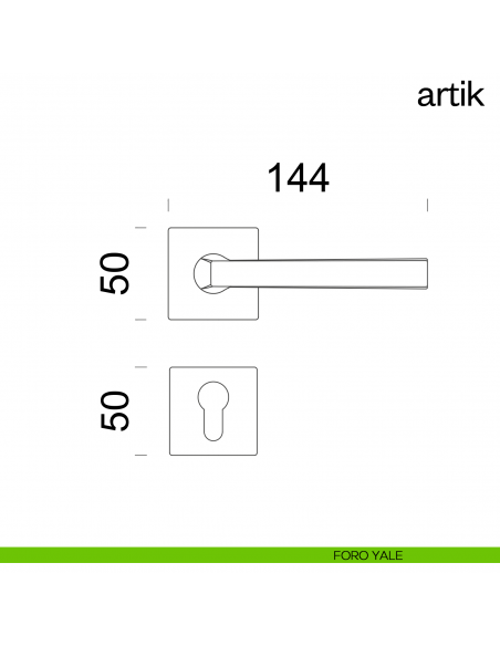 Maniglia per porta Artik dnd handles foro yale