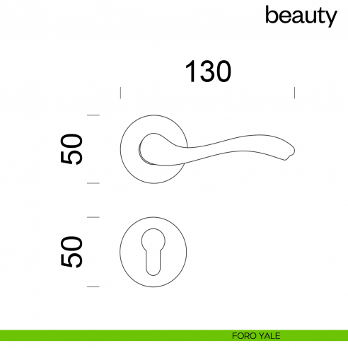 Maniglia per porta Beauty dnd handles foro yale