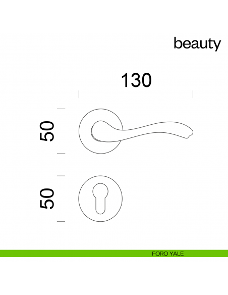 Maniglia per porta Beauty dnd handles foro yale