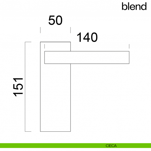 Maniglia per porta Blend dnd handles con placca cieca