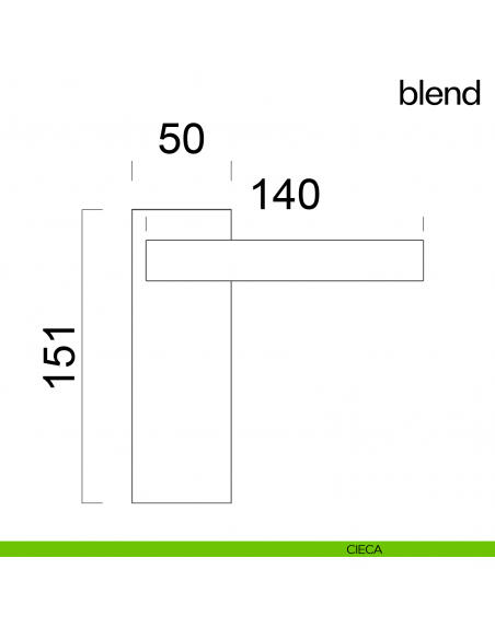 Maniglia per porta Blend dnd handles con placca cieca