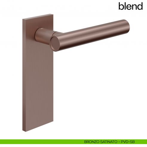 Maniglia per porta Blend dnd handles con placca cieca bronzo satinato