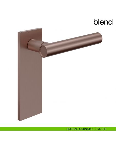 Maniglia per porta Blend dnd handles con placca cieca bronzo satinato