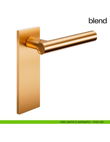 Maniglia per porta Blend dnd handles con placca cieca oro antico satinato