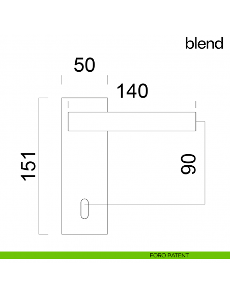 Maniglia per porta Blend dnd handles con placca patent