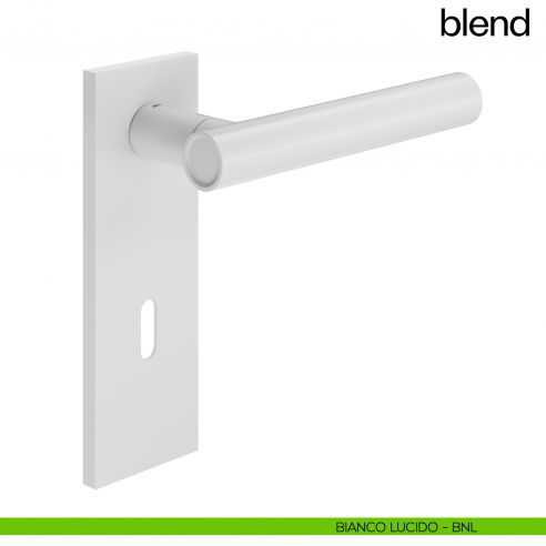 Maniglia per porta Blend dnd handles con placca patent bianco