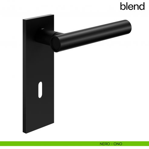 Maniglia per porta Blend dnd handles con placca patent nero