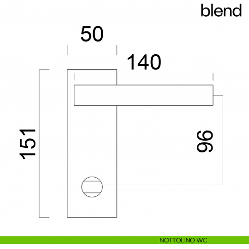 Maniglia per porta Blend dnd handles con placca wc