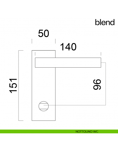 Maniglia per porta Blend dnd handles con placca wc